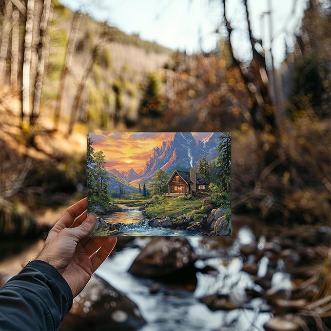 Blank Cards with Envelopes All Occasion,Whimsical Watercolor illustration Design Blank Greeting Cards 4x6,40Pack -Blank Greeting Cards,Note Cards with Matching Peel-and-Seal Rustic Envelopes