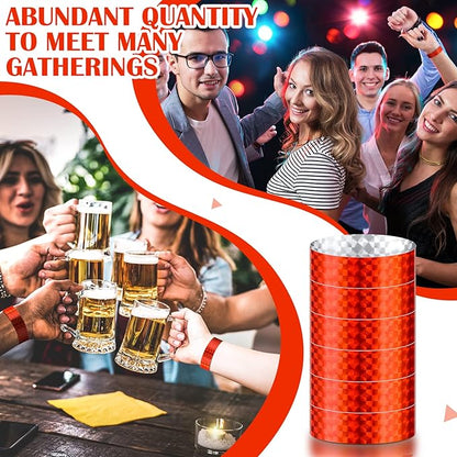 Epakh 600 Pcs Paper Wristbands Neon Wrist Bands Waterproof Handbands for Events Lightweight Concert Wristbands Neon Colored Adhesive Wrist Band for Party