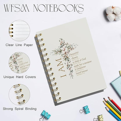 Inspirational Notebook - Christian Gifts, Daily Prayer Journal, Prayer Notebook, Spiral Bible Notebook, Christian Gifts Journal, Daily Prayer Journal, Christian Notebook for Women, 5.5x8.3 Inches