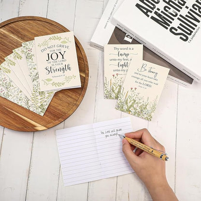 Ctosree 50 Pcs Bible Verse Prayer Journal Notebook Christian Note Pads Bulk mini Inspirational Notebook Religious Scripture Church Notepad for Women 3.15 x 5 Inches (Beige)