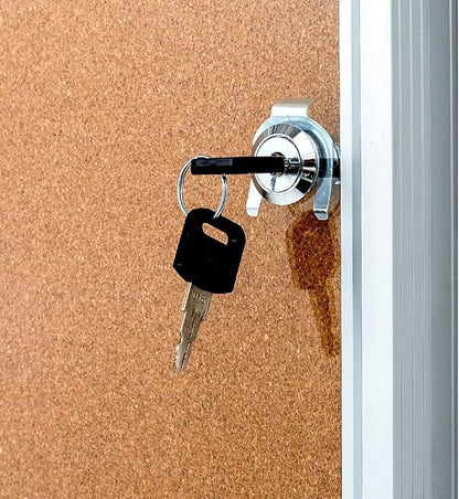 Pinboard Enclosed Bulletin Board 36 x 24 Inch Lockable Cork Noticeboard for School Office, Wall Display Case with Lock (Cork Board)