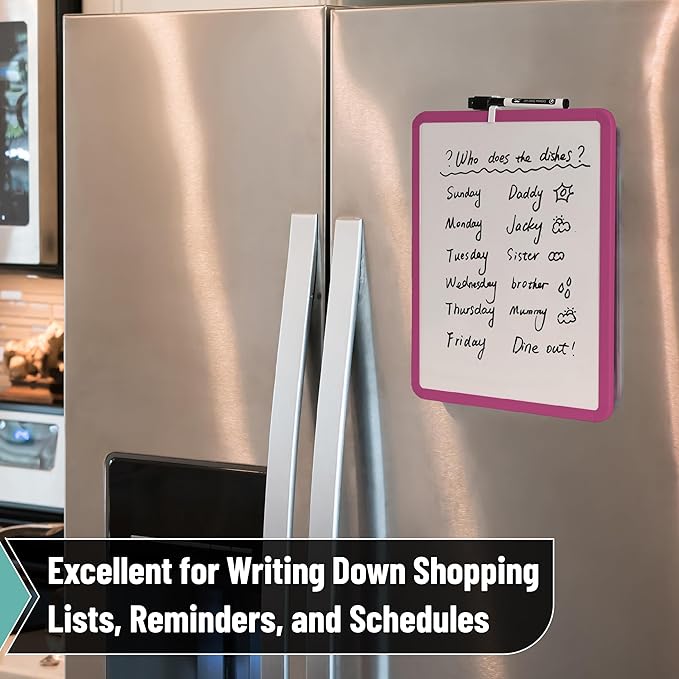 Mr. Pen- Dry Erase Board, 14” x 11” with a Black Dry Erase Marker, Magenta Frame, Small White Board, White Board for Kids, White Board for Students, Small Dry Erase Board, Mini White Board