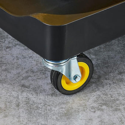 Restaurantware-Clean Tek Professional 3-Shelf Janitor Cart with Wheels, 1 Cleaning Trolley with Cover and 21 Gallon Bag - Includes 1 Double Locking Cabinet, Heavy-Duty, Gray Plastic Janitorial Cart