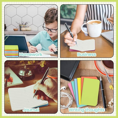 Outus 36 Pcs Pocket Notebook Mini Journal 2.5" x 4" Kraft Paper Mini Notepad Bulk Softcover Pocket Notepad Memo Diary Subject Notebooks for Student Traveler School(Candy Color)