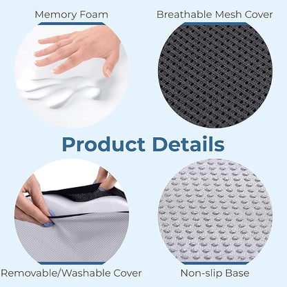 5 STARS UNITED Seat Cushion for Desk Chair - Tailbone, Coccyx Sciatica Pain Relief - Office Chair Cushions - Wheelchair Cushions - Car Seat Cushions - Pressure Relief Lifting Cushions