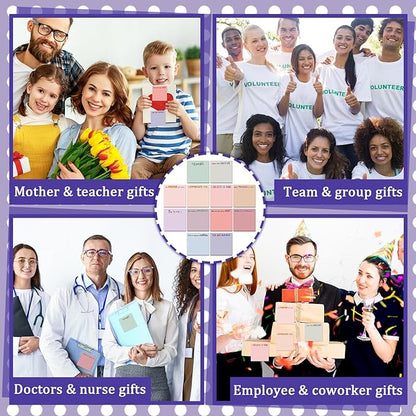 Yinder 24 Pcs Inspirational Sticky Notes with Lines Cute Motivational Sticky Notes Pad Employee Appreciation Gifts Bulk for Teacher Nurse Coworkers Office Supplies 3 x 3''(Aesthetics,Thank You)