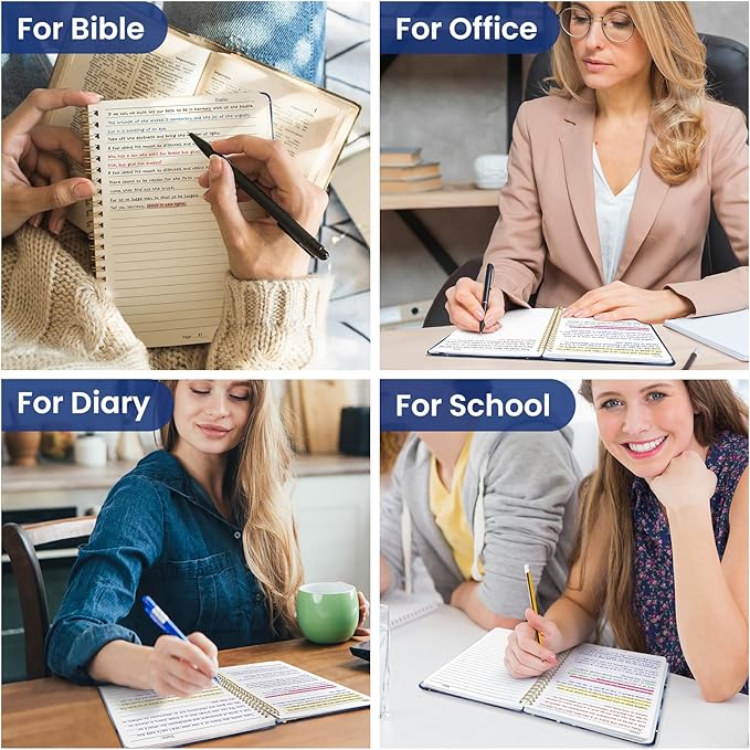 Lined Spiral Journal Notebook for Women, Pretty A5 College Ruled Hardcover Notebook for Work & Note Taking, Cute Aesthetic Journal for Writing, 140 Pages, Starry Night