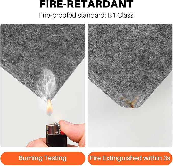 DOLLAR BOSS Large Cork Bulletin Board, 48"x36" Cork Board Wall Tiles 12 Packs 1/2" Thick Corkboards for Walls Self Adhesive Acoustic Panels Soundproof Pin Board with 60 Pushpins, Dark Grey