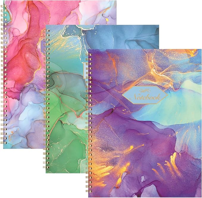 LABUK 3 Pack Spiral Notebook College Ruled Notebook, Aesthetic Journaling Notebooks for Work School Office Home, 3 x 120 Pages, 8.5 x 11 Inches Notebooks for Valentine Gifts