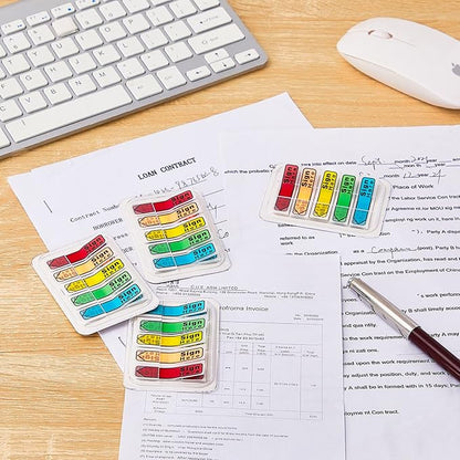 Teling 2000 Pcs/ 20 Packs Sign Here Sign Date Tabs Stickers Colored with Dispenser Arrow Flag Tabs with Dispenser Easy to Post for Notary Books Paper(Cute Style)