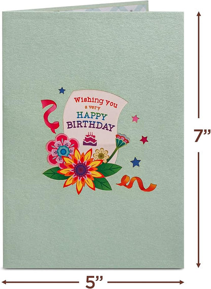 Paper Love Birthday Pop Up Card, Happy Birthday Typewriter, For Adults or Kids - 5"x7" Cover - Includes Envelope and Note Tag
