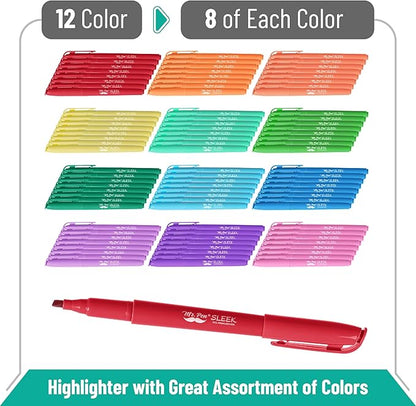 Mr. Pen- Highlighter Set, 96 Pack, Pastel Highlighters Chisel Tip, Bulk Highlighters Assorted Colors, Colored Highlighters Bulk, Highlighters No Bleed, Colorful Highlighters Pastel, Highlighter Pens