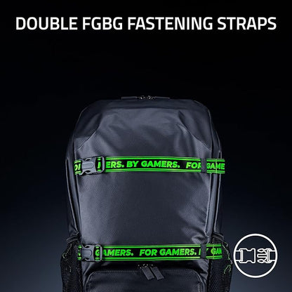 Razer Scout 16" Gaming Laptop Backpack: Lightweight Travel Carry On Computer Bag - Water Resistant - Fits 16 inch Notebook - Black