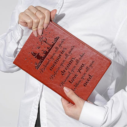 ZWYQWN Jack and Sally Gifts Leather Notebook for Women Men Nightmare Christmas Journal Notebook Nightmare Before Gifts (behind you)