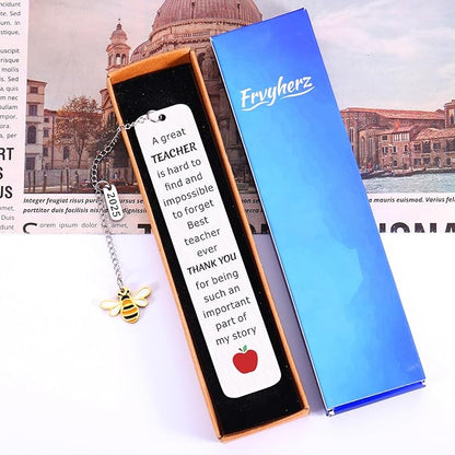 Teacher Christmas Gifts, Teacher Appreciation Gifts, Teacher Gifts for Women, Cute Bee Bookmark Gifts for Teachers, Teacher Thank You Gifts, Valentines Day Gifts for Teachers, Teacher Retirement Gift