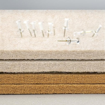 Bulletin Board, 24 x 18 inches Decorative Felt Pin Board, Cork Board Alternative for Wall, Foldable Photo Board with 20 Pushpins - Oatmeal