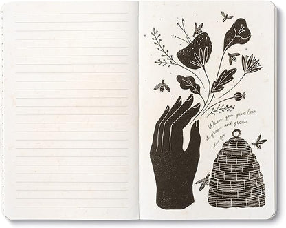 Compendium Softcover Journal - The heart that gives, gathers. – A Write Now Journal with 128 Lined Pages, 5″W x 8″H