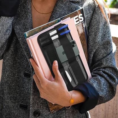 Laptop Tech Organizer, Portable Office Organizer, Travel Cable Organizer, Electronics Organizer Attachable to Laptop for Holding Laptop Mouse, Power Bank, USB Adapter, Charger, Cellphone - GRAY