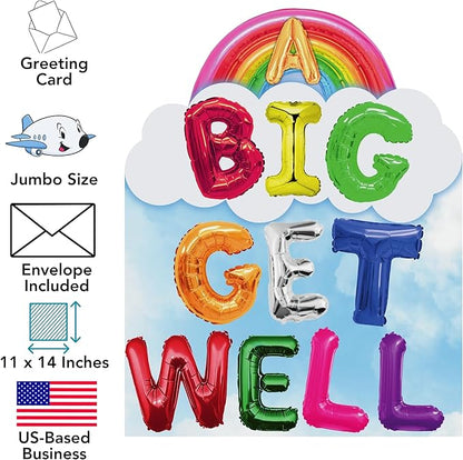 Iconikal Jumbo Greeting Card With Envelope, A Big Get Well, 11 x 14-Inch