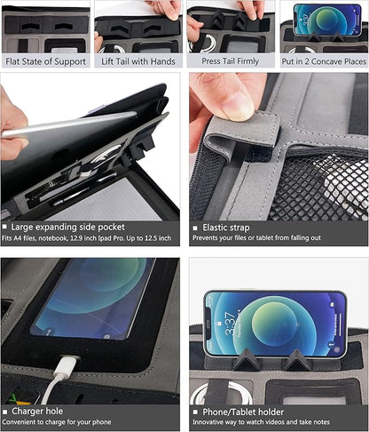 GraduatePro Portfolio Binder Leather Zippered Padfolio Folder Business Case Organizer Bag for Pad Notebook Resume for Women Graduation Gift, Purple