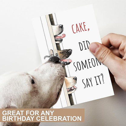 Funny Birthday Card for Woman Men, Cute Dog Happy Birthday Card, Humorous Bday Greeting Cards for Animal Lovers, Blank Dog Cards with Envelopes and Stickers, Bday Notes for Friend Teacher