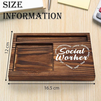 Social Worker Sticky Note Holder, Social Worker Graduate Gift, Thank You Appreciation Gift for School Counselor Therapist Social Worker Self-Stick Note Pad Holders Desk Organizer TZP16