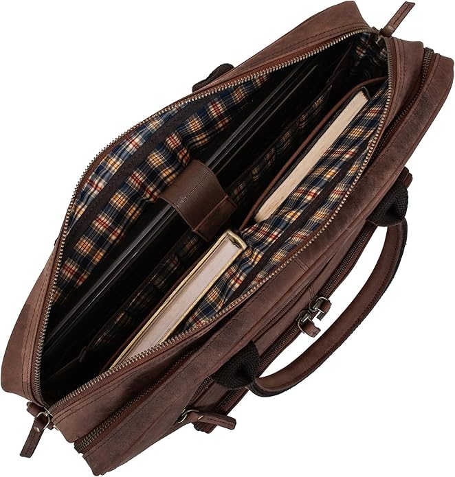 Marc Peter Hamilton Real Leather Business Bag for Men and Women | 15.6 inch Laptop Bag | Shoulder Bag for Men