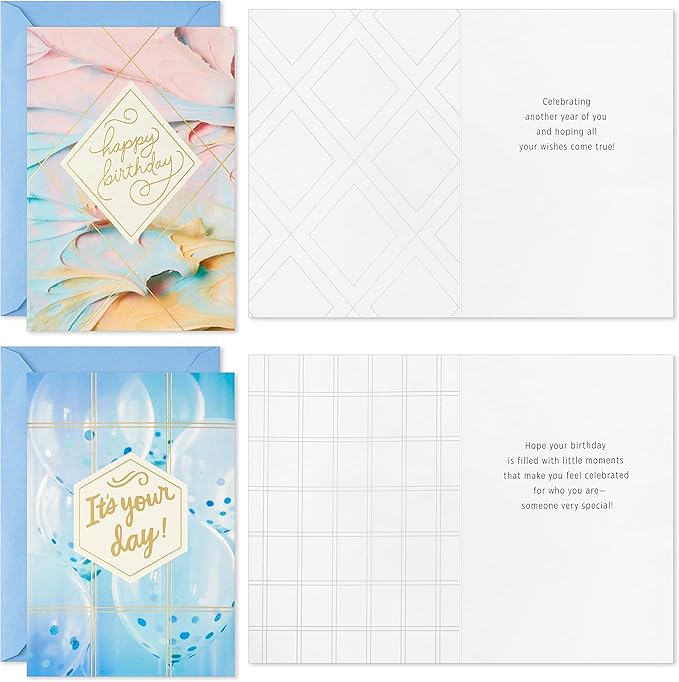 Hallmark Birthday Cards Assortment, Disco Party (16 Cards with Envelopes)