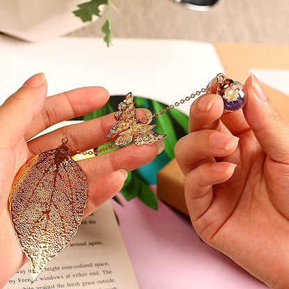 Toirxarn Gold Bookmark with Butterfly Charm - Elegant Bookmarks for Women, Book Lovers Gifts, Book Marker for Reading, Teacher Appreciation Gifts, Unique Birthday Gifts, Stocking Stuffers