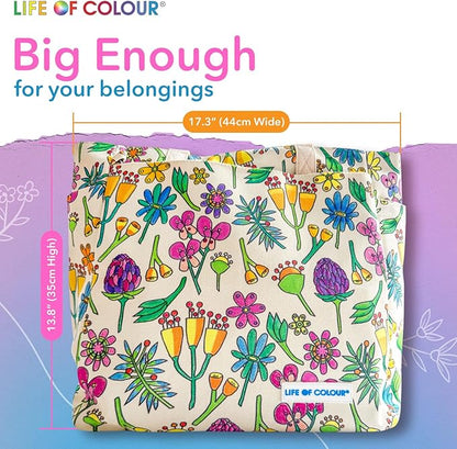 Doodle Bag Bundle – Color Your Own Tote Bags in Two Playful Patterns - Craft Kits for Adults Includes 2 Canvas Totes & 48 Acrylic Markers – DIY Painting & Art Kit for Women