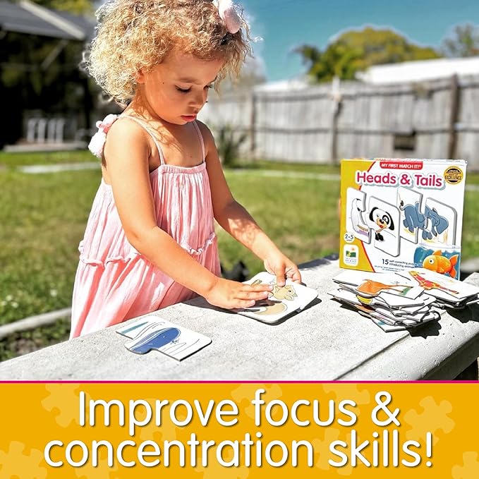 The Learning Journey: My First Match It! - Head and Tails - 15 Self-Correcting Animal Memory Matching Puzzles Games - Educational Activities for Learning - Preschoolers Age 2-5 - Award Winning Toys