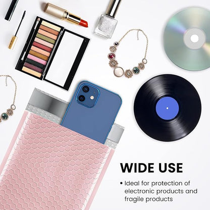 Fuxury Bubble Mailer, 6x10 Inch Bubble Mailers 50 Pack, Self-Seal Adhesive Padded Envelopes, Water Resistant Mailers, Shipping Envelopes for Packaging, Small Business, Mailing,Bulk Light Pink #0