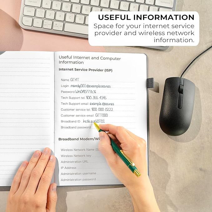 Clever Fox Password Book with Alphabetical tabs. Internet Address Organizer Logbook. Large Password Keeper for Website Logins (Gray)