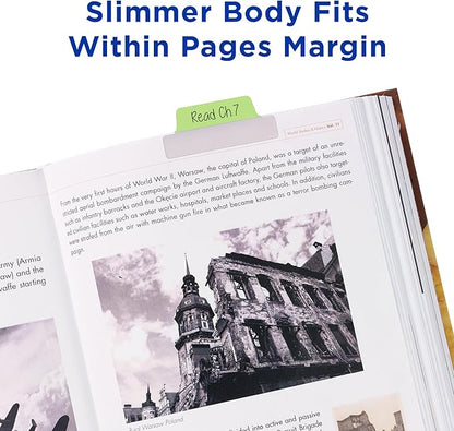 Avery Margin Ultra Tabs, 2.5" x 1", 2-Side Writable, Assorted Pastel Colors, 48 Repositionable Tabs (74867)