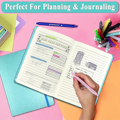 Blue Glitter Notebook, 8.3x5.7” 160 Lined Pages Glitter Never Peel Off Sparkle Journal for Girls College Ruled A5 Hardcover Notebooks for Teens Women Writing Note Taking Office Work School Gifts