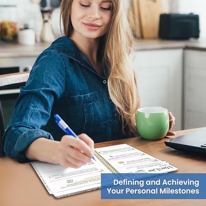 2026 Planner, Weekly and Monthly Planner for Women, January 2026 to December 2026, Pretty Hardcover 2026 Calendar Planner Book with Tabs, Inner Pocket, Spiral Bound, Perfect Office Home School Supplies - 6.3" x 8.5", Azure Garden