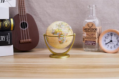 Annova Mini Antique Globe 4-inch / 10 cm - Swivels in All Directions Educational, Decorative, Unique, Small World, Desktop, Vintage (Mini Globe 4")