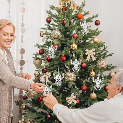 Chinco Metal Angel Bookmark Angel Charm Party Favors with Silky Tassels Angel Bookmark Bulk for Funeral Christmas Wedding Party Gift Book Lovers(40 Pieces)