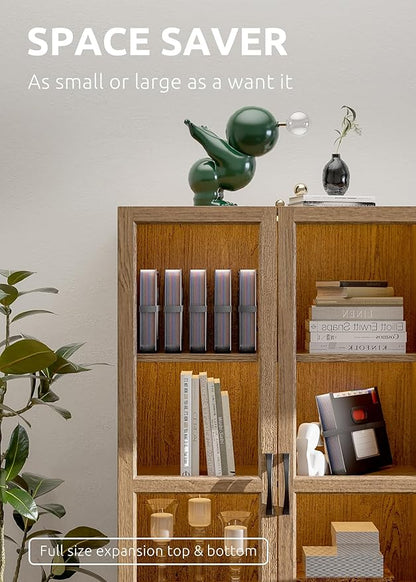 ThinkTex 12 Pockets Accordion File Organizer, Upright & Coverless, Monthly Colorful Tabs, Larger Capacity Expanding File Folder, Letter/A4 Size for School, Home and Office - Black