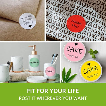 2" Color Circle Direct Thermal Labels, Self-Adhesive Round Direct Thermal Stickers, Multi-Purpose Roll Sticker Labels for DIY Logo Brand Design, QR Code, Name Tag(6 Rolls, 4500 Labels)