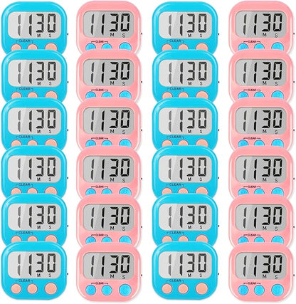 Classroom Timers for Teachers Kids Large Magnetic Digital Timer 24 Pack-Blue Pink