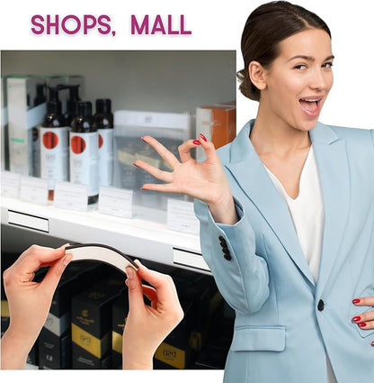 Availey 60 Pack Magnetic 'C' Channel Label Holders for Metal Racks and Shelves with Protective Films and Replacement Strips 2" x 1"