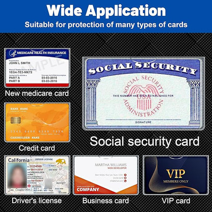 32 Pack Social Security Card Protector Sleeves, Ultra Clear & Durable 31Mil Waterproof SSN/New Medicare/Credit Card Holder, Soft ID/Debit/Credit Card Covers