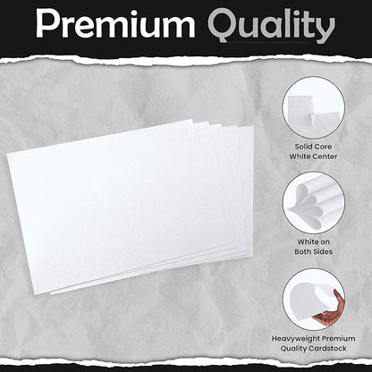 SANZIX 120 Pack Blank Index Cards 3" x 5" - 220 GSM 80 Lbs | Printable Heavyweight White Cardstock Paper | Perfect Blank Notecards, Flashcards for School & Studying, Bulk Pack of Note Cards