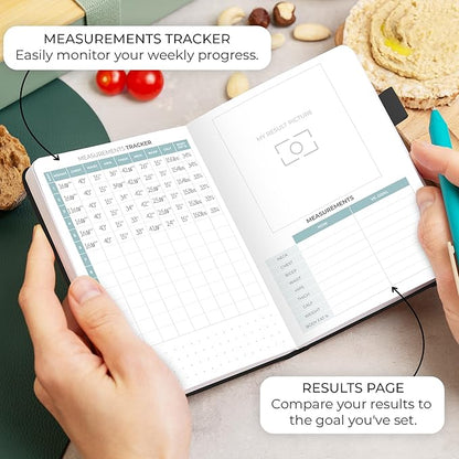 Clever Fox Food Journal Pocket - Daily Food Diary, Meal Planner to Track Calories & Nutrients, Weight Loss Tracker Notebook, 4x5.5” (Black)