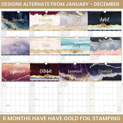 bloom daily planners 2025 Calendar Year Monthly Hanging Wall Calendar (January 2025 through December 2025) - Large 11” x 17” - Watercolor