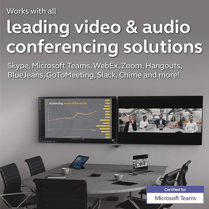 Jabra PanaCast – Intelligent 180° Panoramic-4K Huddle Room Video Camera – Inclusive Video Conferencing Camera with Full Room Coverage, Easy to Set-Up Wide Angle Webcam for Streaming