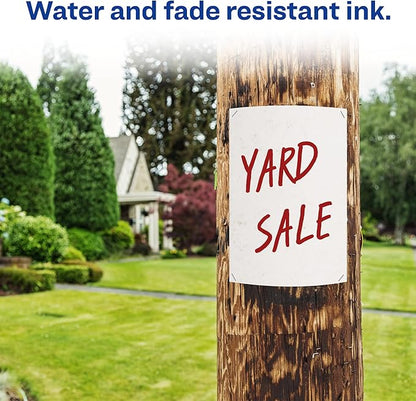 AVERY Marks-A-Lot Permanent Markers, Regular Desk-Style Size, Chisel Tip, Water and Wear Resistant, 1 Red Marker (17887)