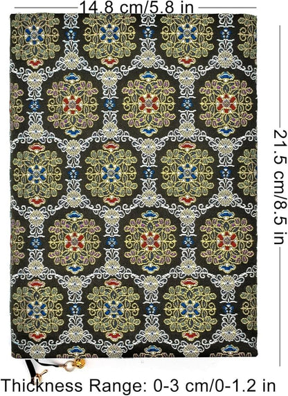 BLBMH Flower Book Covers for Paperbacks Book Cover Adjustable Book Sleeve Cover for A5 Books Softcover Protector Fit for 5.5x8.2 inch Notebook Bible Planner - BC45 Green