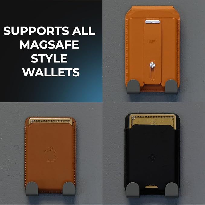 Apple Wallet Wall Mount - Wallet and Key Magnetic Steel Mounting Bracket Phone Wall Holder for Iphone and Mag Safe Accessory